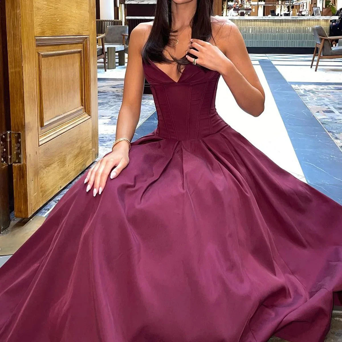 Elegant Strapless Bodycon Formal Occasion Dress