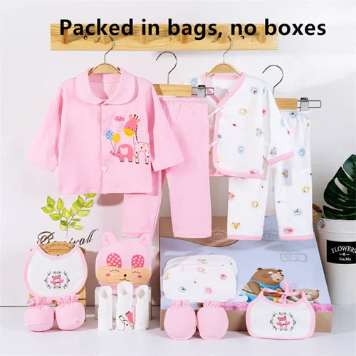 Newborn Baby Clothes For Girls & Boys Sets 100% Cotton Hat Bib