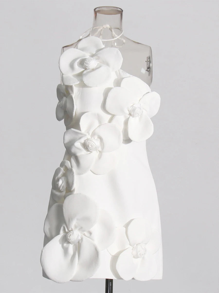 Floral Patchwork Elegance Mini Dress