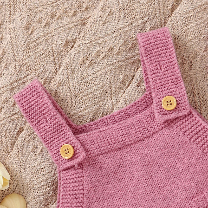Baby Girls Romper + Hats Sleeveless Knitted Toddler Jumpsuits Clothing