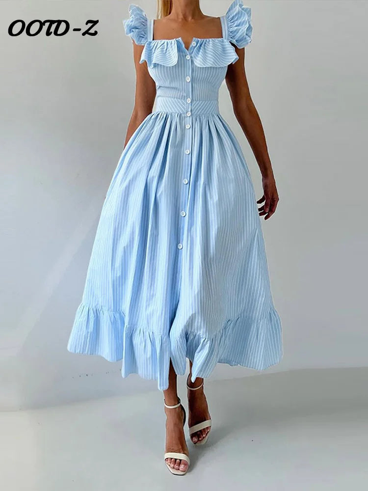 Sunset Stripes & Seaside Silhouettes Dress