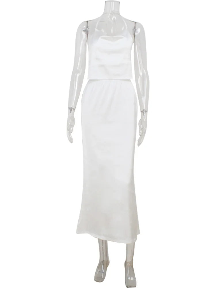 Satin Crush Curve-Hugging Co-Ord