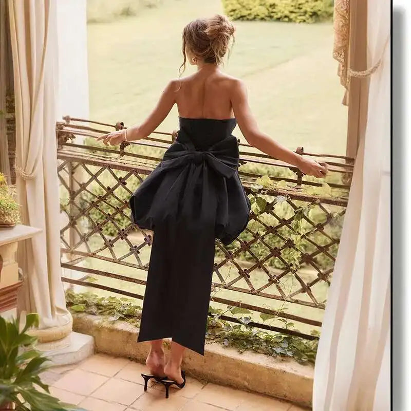 Twilight Bows & Glows A-Line Backless Mini Dress