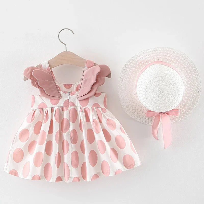 Cute Sleeveless Girl 2Pieces Sets Short Pants+Dress Set Stripe Patten