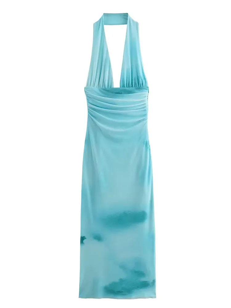Women Sunkissed Waves Backless Beauty Dress