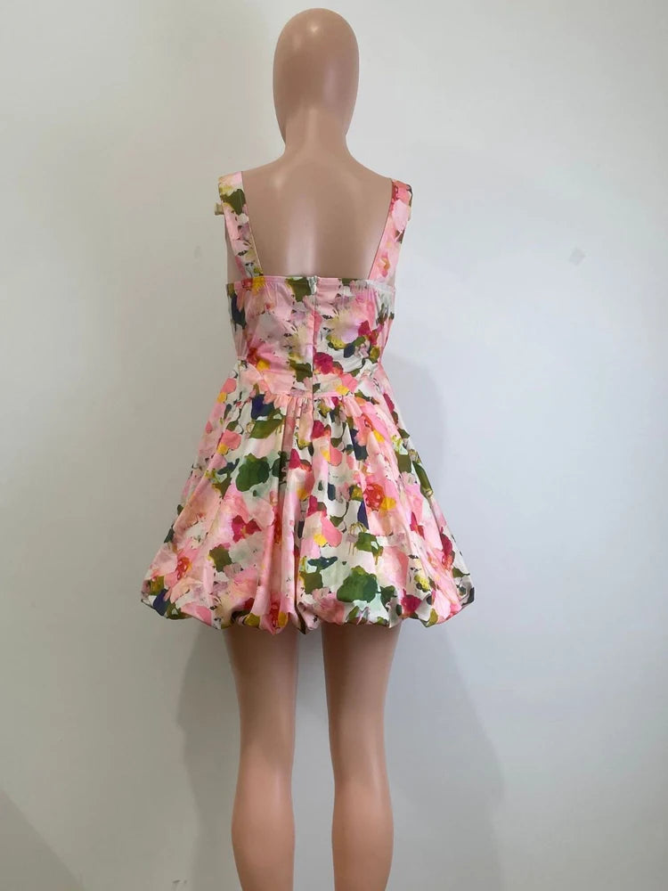 Bloom Chic Pop U-Neck Mini Sundress