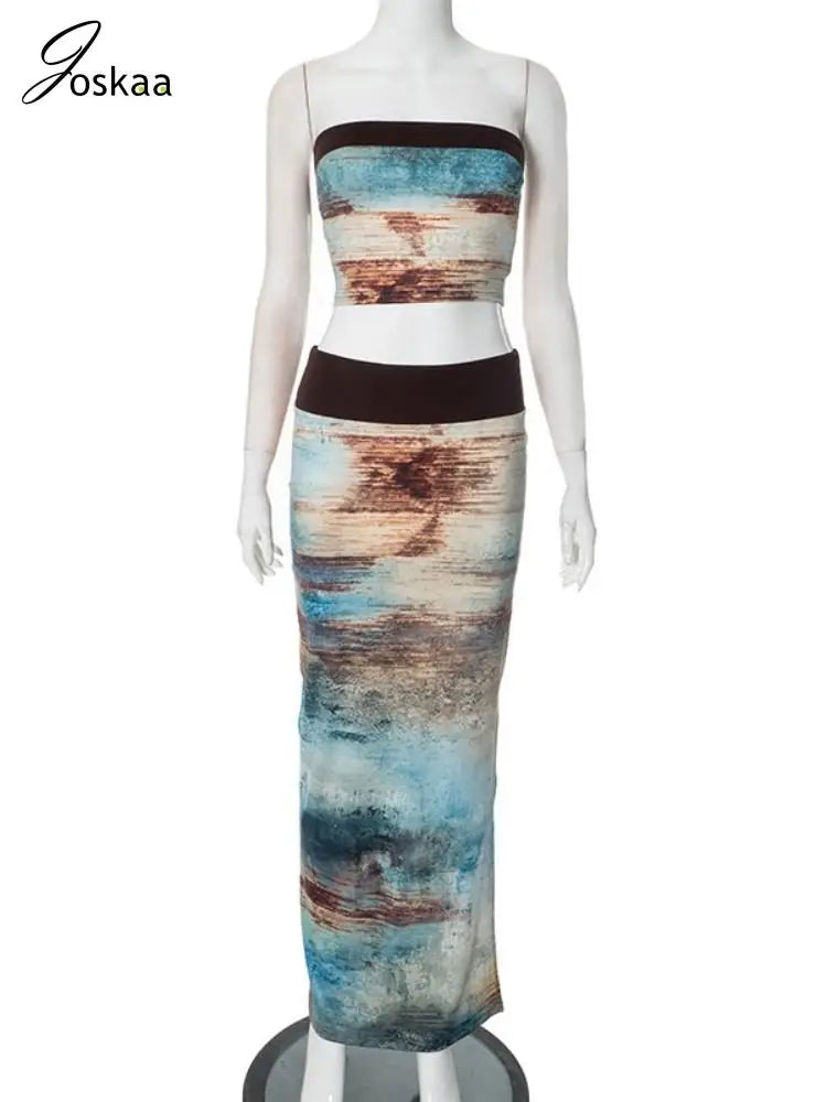 Sunset Mirage Gradient Tube & Skirt Set