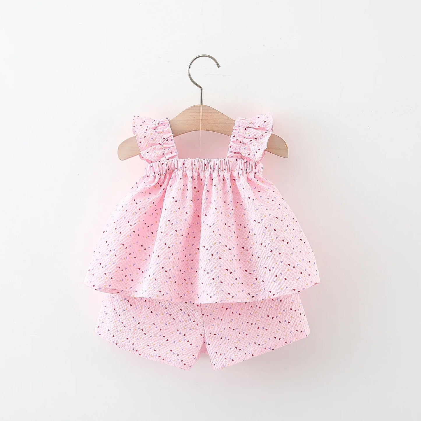 Baby Girl Two-Piece Style Sweet And Caring Children's Sleeveless Clothes