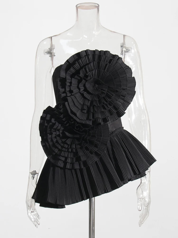 Flora Luxe Pleated Bandeau Top