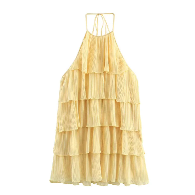 Ruffle Muse Halter Mini Dress