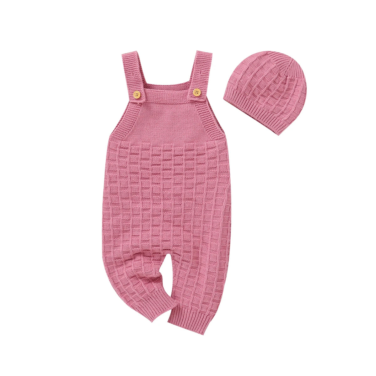 Baby Girls Romper + Hats Sleeveless Knitted Toddler Jumpsuits Clothing