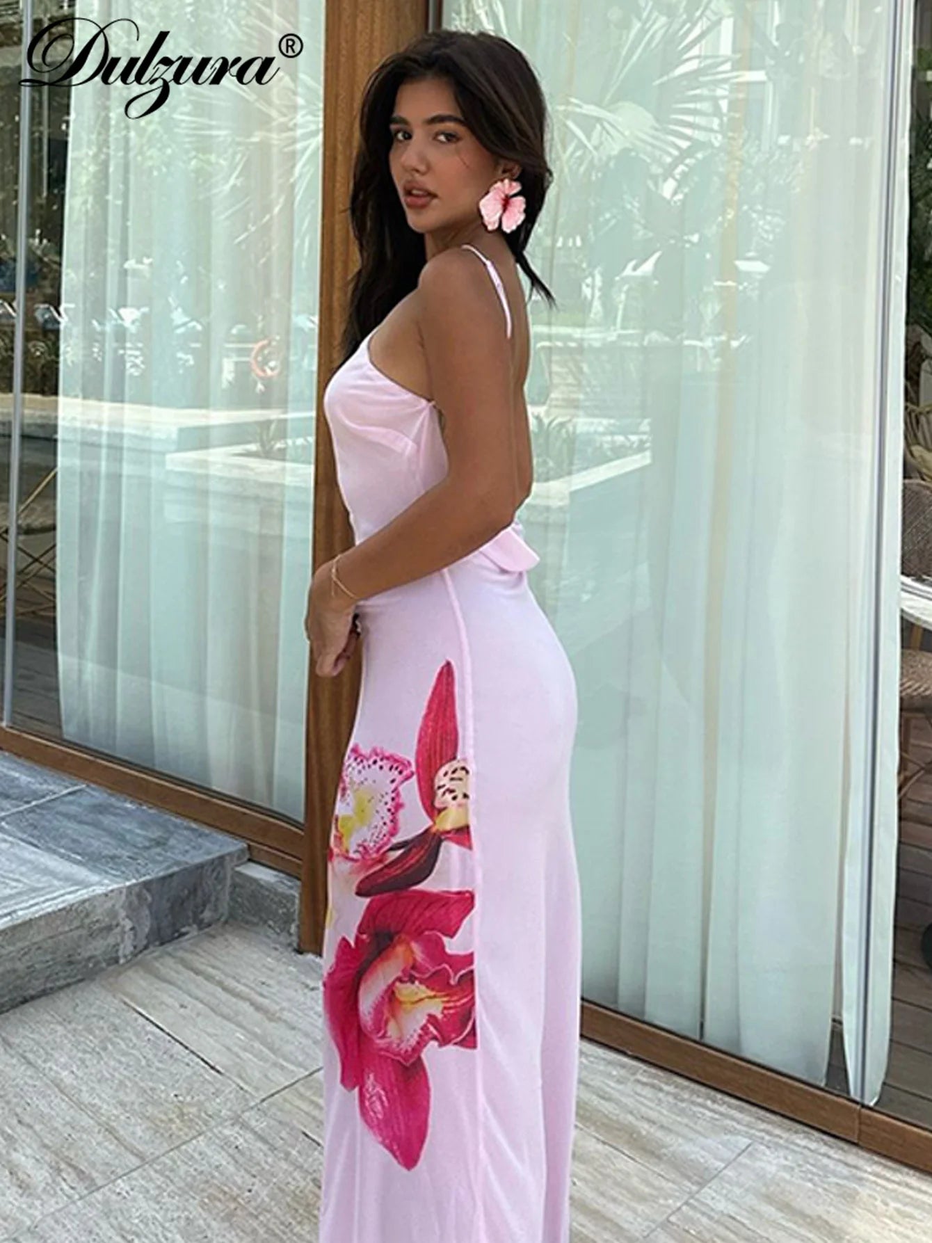 Petal Muse Mesh Maxi Dress