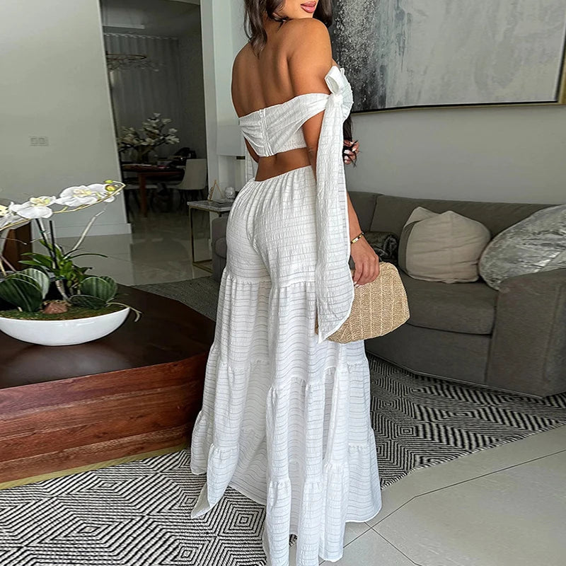 Chic Drape High Waist Wide Leg Goddess Romper