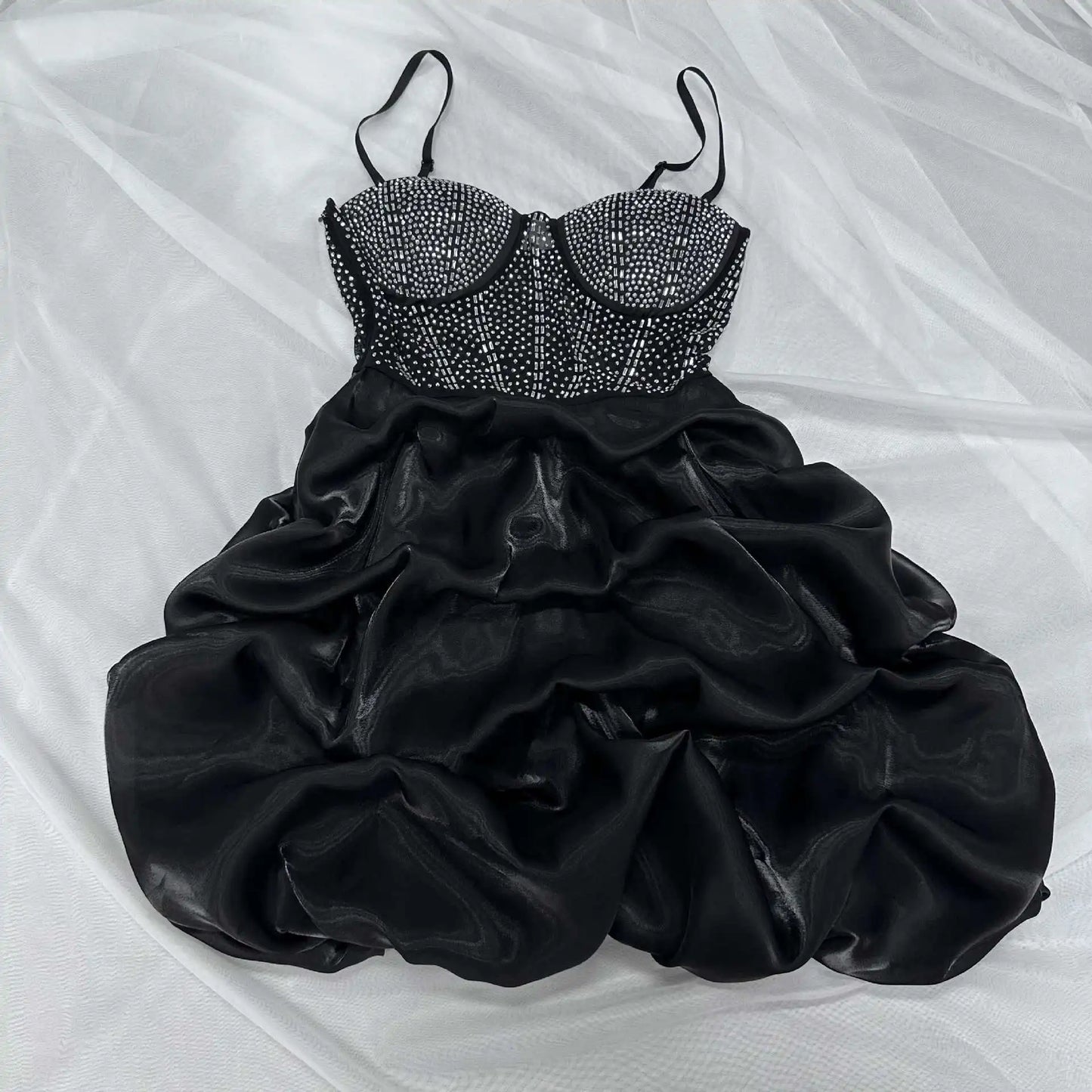 Womens Mesh Rhinestones Spaghetti Strap Bodycon Mini Cake Dress 2023 Sexy Sleeveless Night Club Party Birthday Ball Gown Dresses