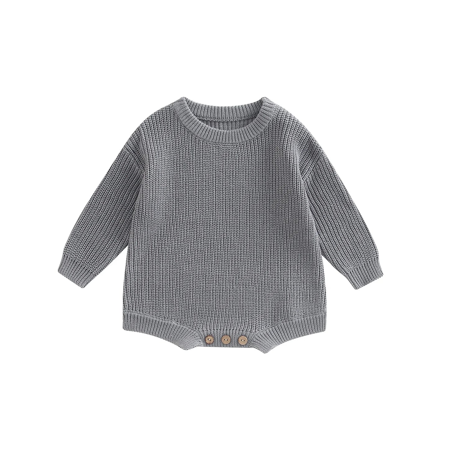 Newborn Infant Baby Girl Boy Romper Knit Jumpsuit Solid Color Warm Fall Winter