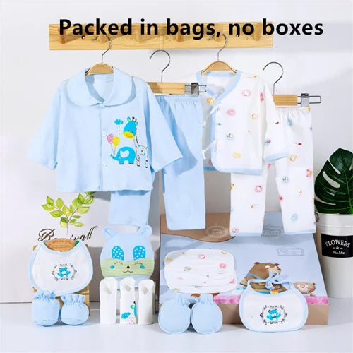 Newborn Baby Clothes For Girls & Boys Sets 100% Cotton Hat Bib