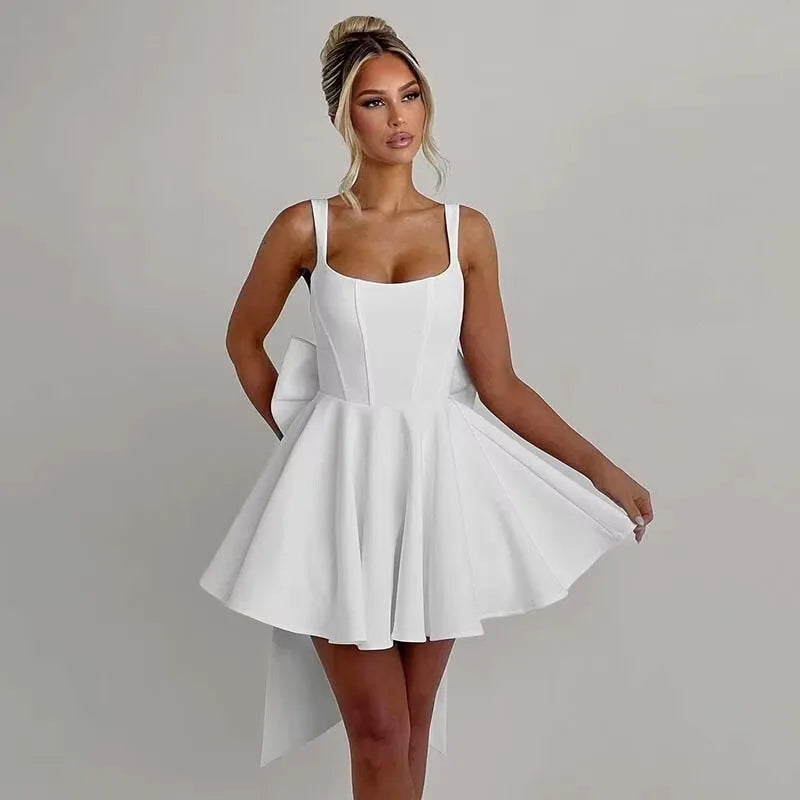 Twilight Bows & Glows A-Line Backless Mini Dress
