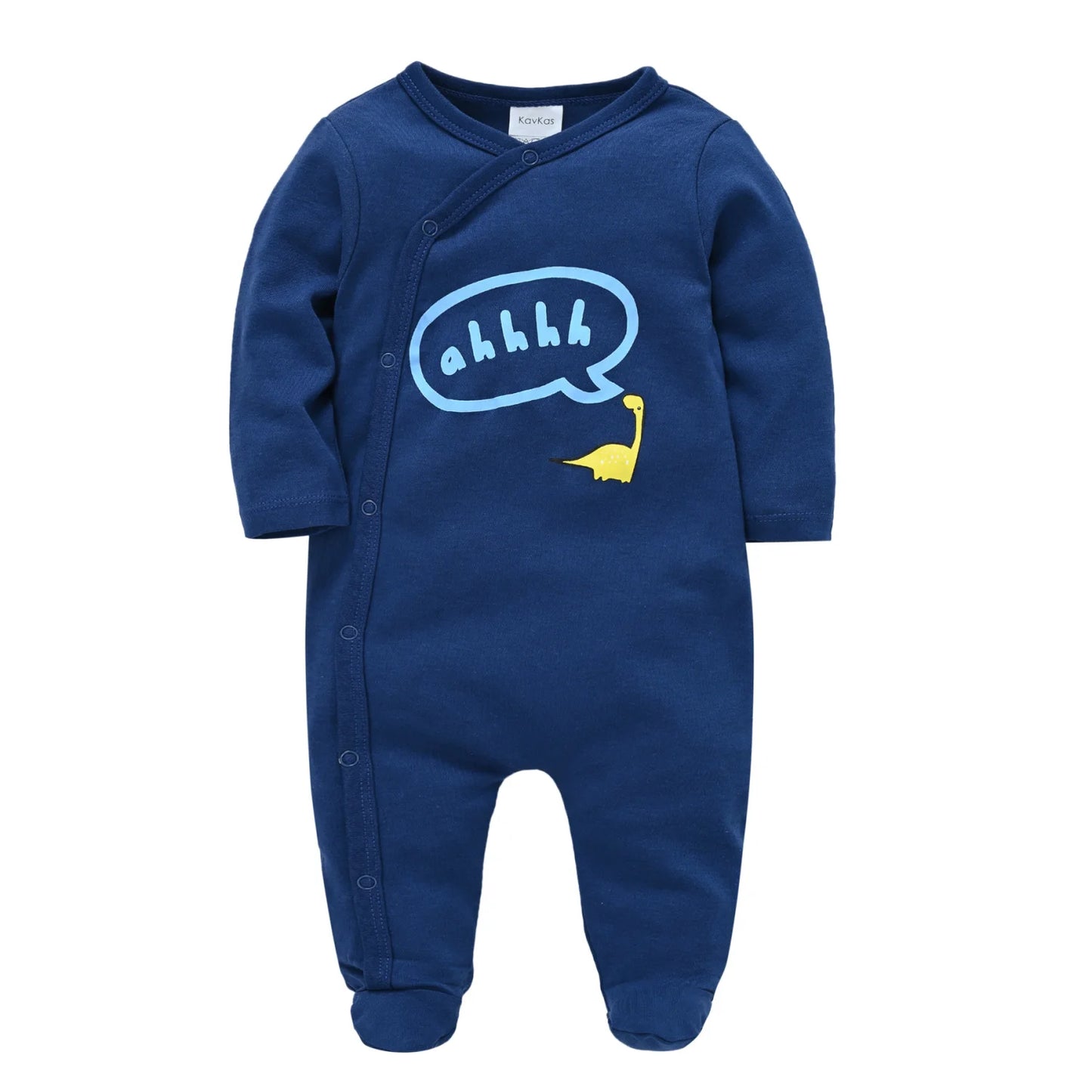KAVKAS Baby Boys Clothing Cotton Cartoon Printing Kids Rompers Knit Newborn Overalls Orange Pajamas Baby Jumpsuit