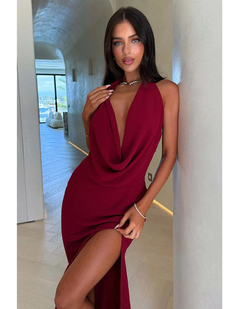 Riviera Sunset Siren Slit Maxi Dress