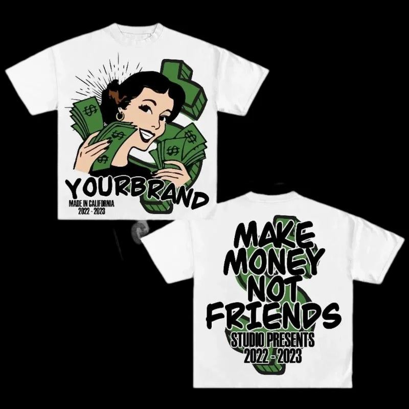 High Streetwear Oversized Graphic T Shirt Women Couple Y2k Top Hiphop Goth All Cotton Material Shirts Tops
