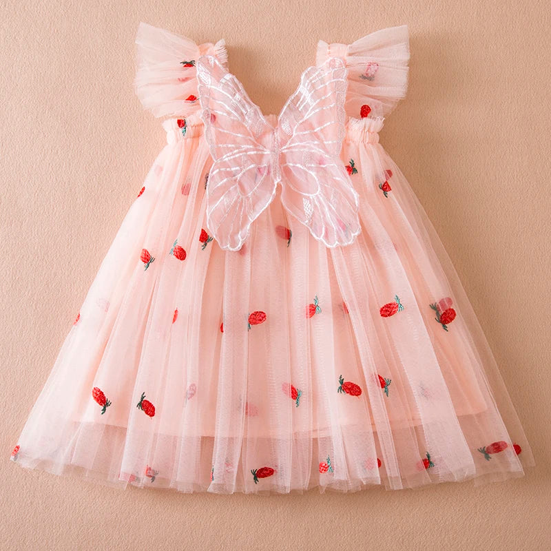 Ruffles Lace Summer Dress for Girls 1-5Y Baby Backless Clothes Toddler Kids Birthday Princess Dress Baby Holiday Casual Vestidos