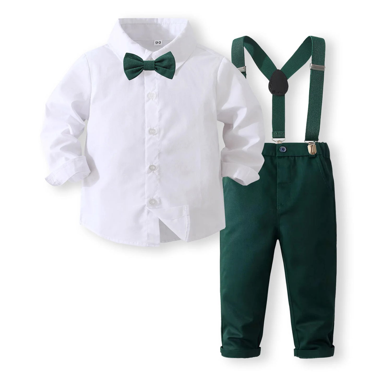 Baby Boys Clothes Formal Sets Children Gentleman Dress Suits Long Sleeve Tie Shirt Trousers