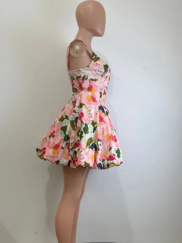 Bloom Chic Pop U-Neck Mini Sundress