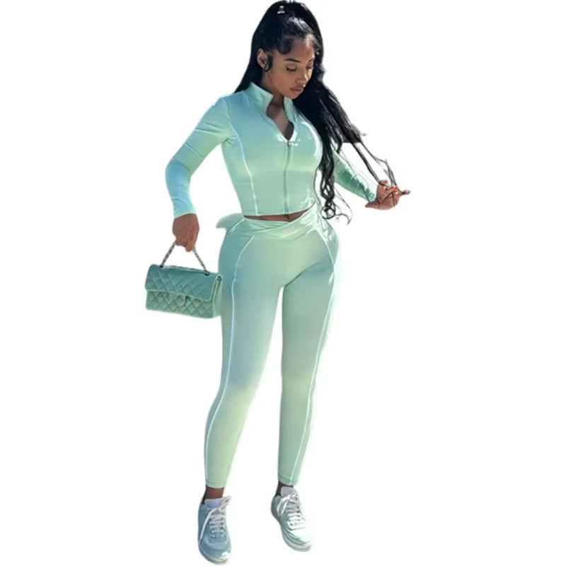 Sleek Street Slim-Fit Pants Set