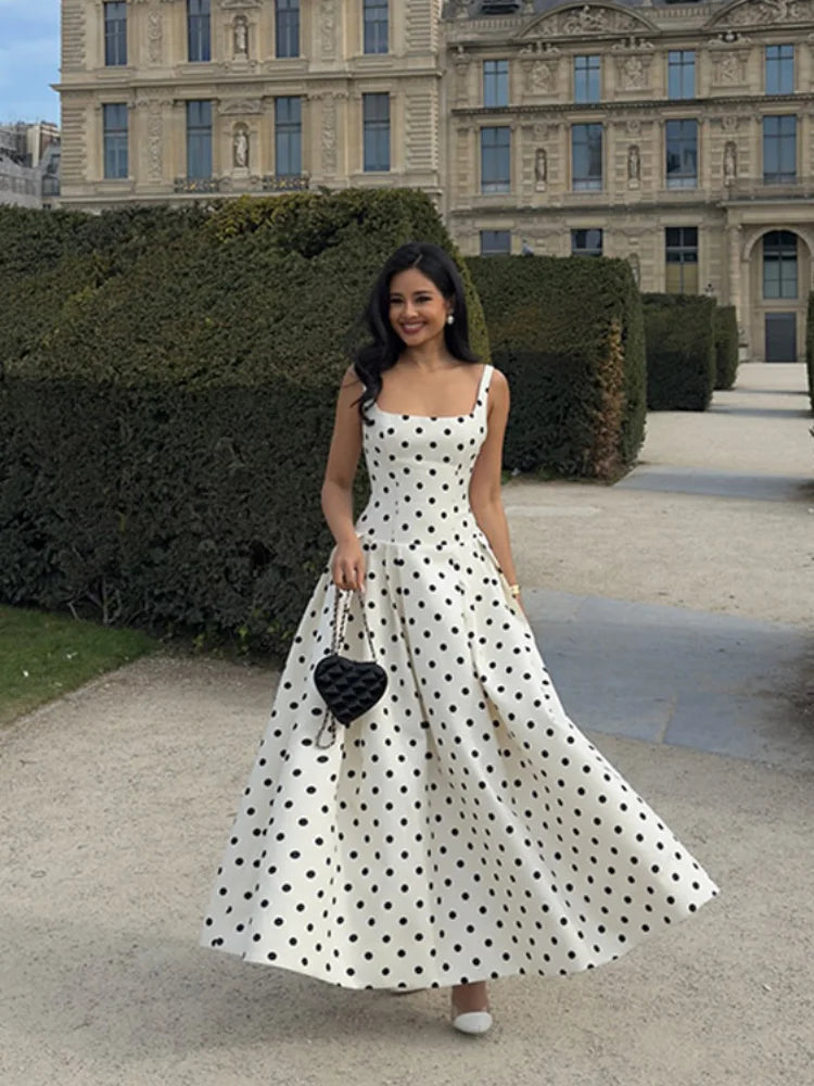 Polka Dot Elegance Maxi Dress