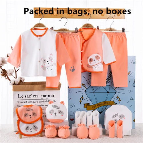 Newborn Baby Clothes For Girls & Boys Sets 100% Cotton Hat Bib