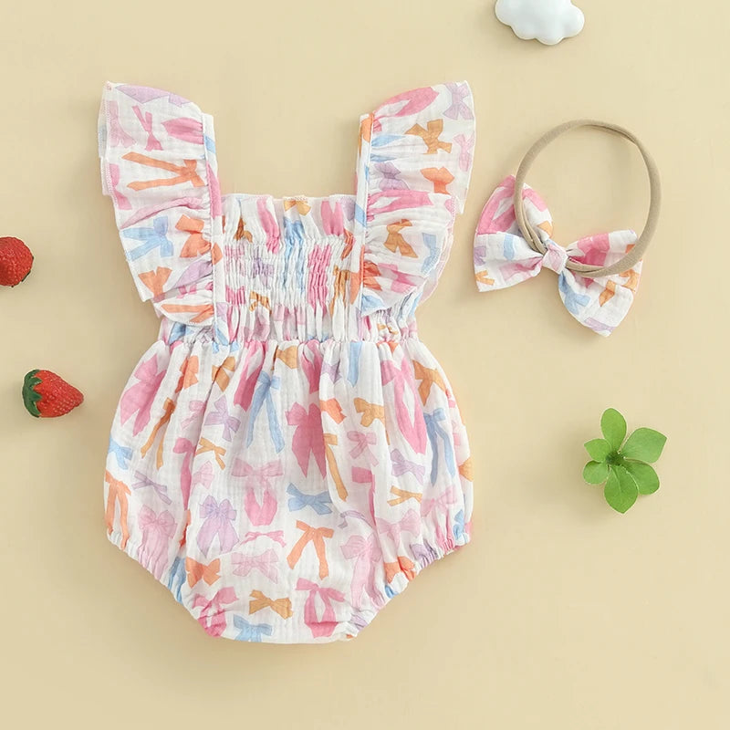 Sweet Newborn Baby Girls Casual Rompers Watermelon/Strawberry/Bow
