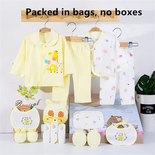 Newborn Baby Clothes For Girls & Boys Sets 100% Cotton Hat Bib