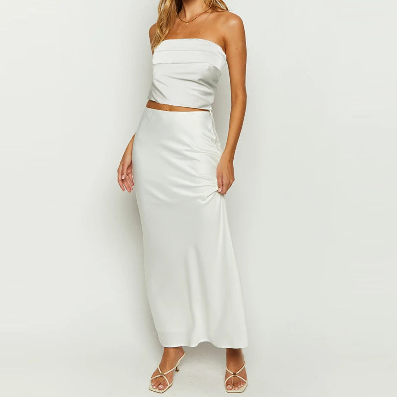 Botanical Escape Slit Skirt & Tube Vest Co-Ord