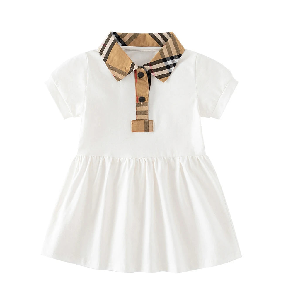 Baby Girl Dress Plaid Pattern Clothes Baby Dress