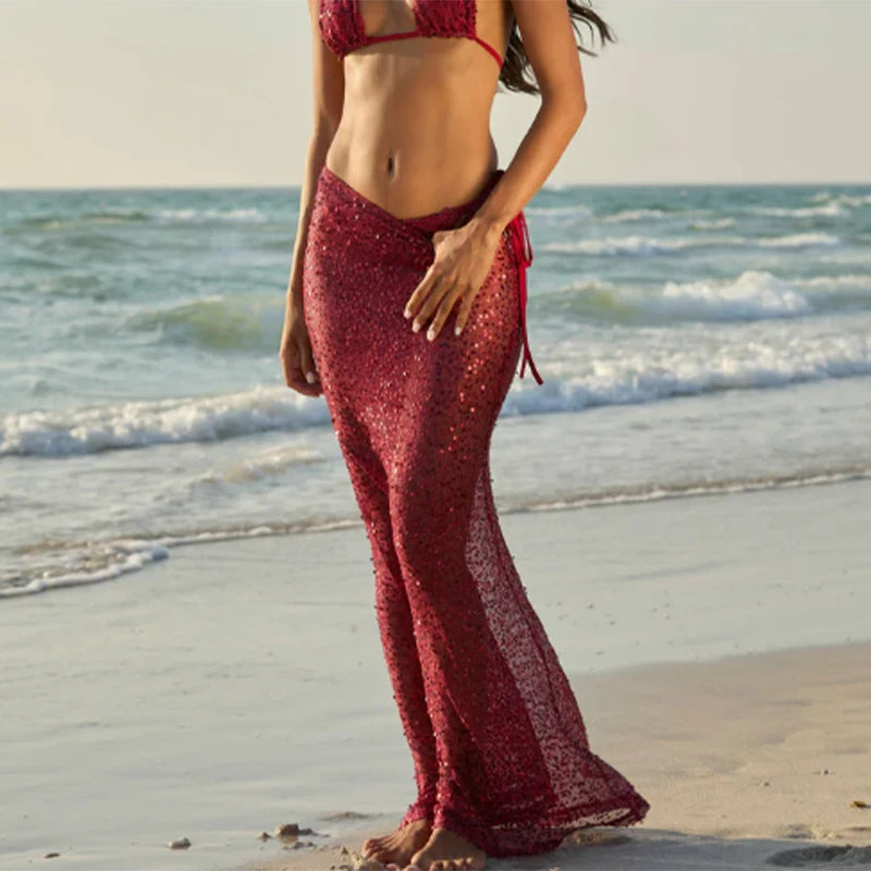Glimmer Drape in Dazzle Two-Piece Sequin Sparkle Top & Flow Skirt