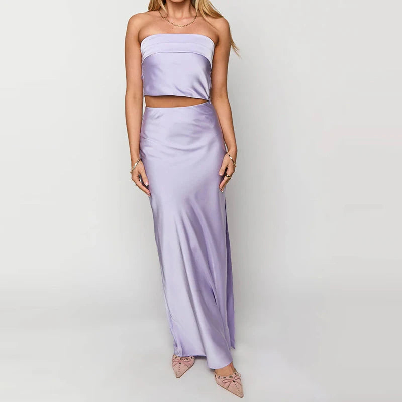 Botanical Escape Slit Skirt & Tube Vest Co-Ord
