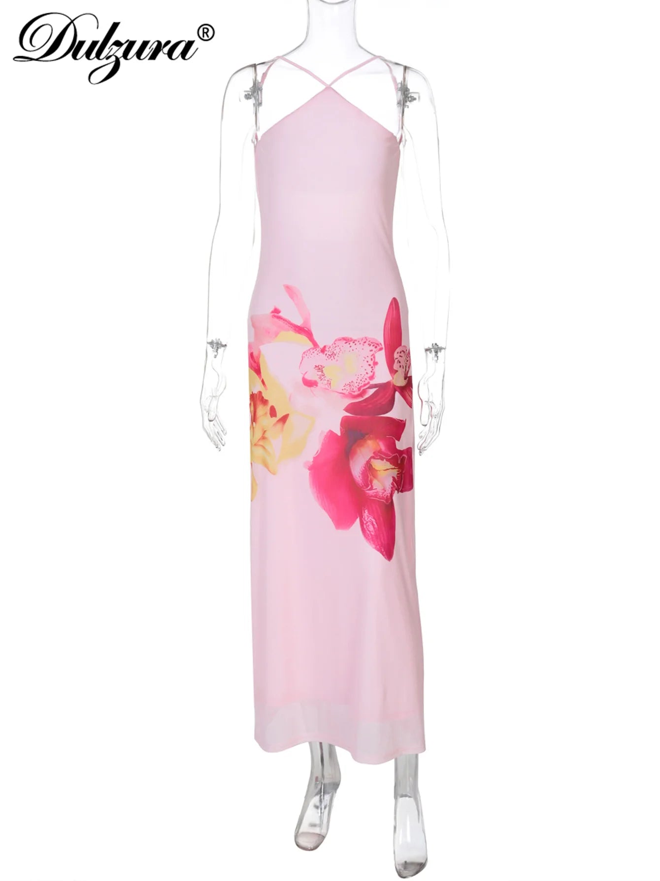 Petal Muse Mesh Maxi Dress