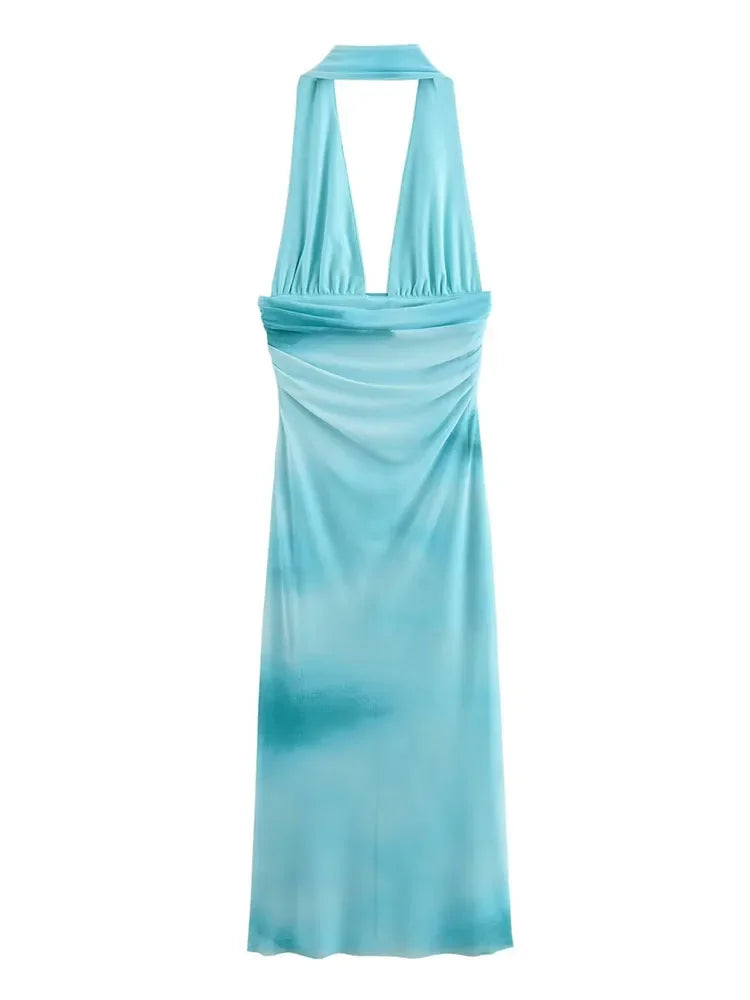 Women Sunkissed Waves Backless Beauty Dress