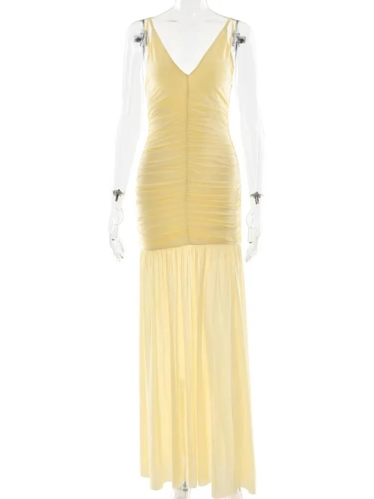 Golden Hour Glow Patchwork Maxi Dress
