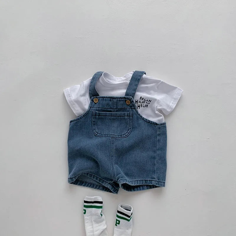 Infant Tee and Denim Overall Suit Toddler Outfit