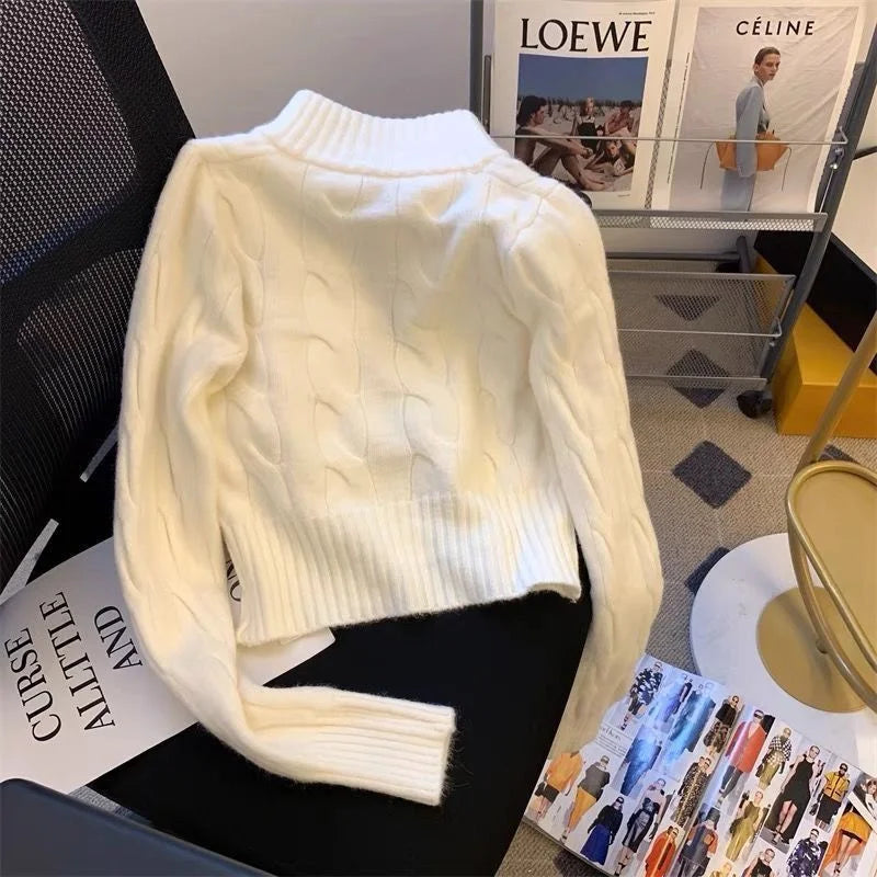 2025 New Fashion Autumn Winter Sweater Women Jacket Long Sleeves Loose Knitted Cardigan Coat Female Warm Outerwear Ladies Tops
