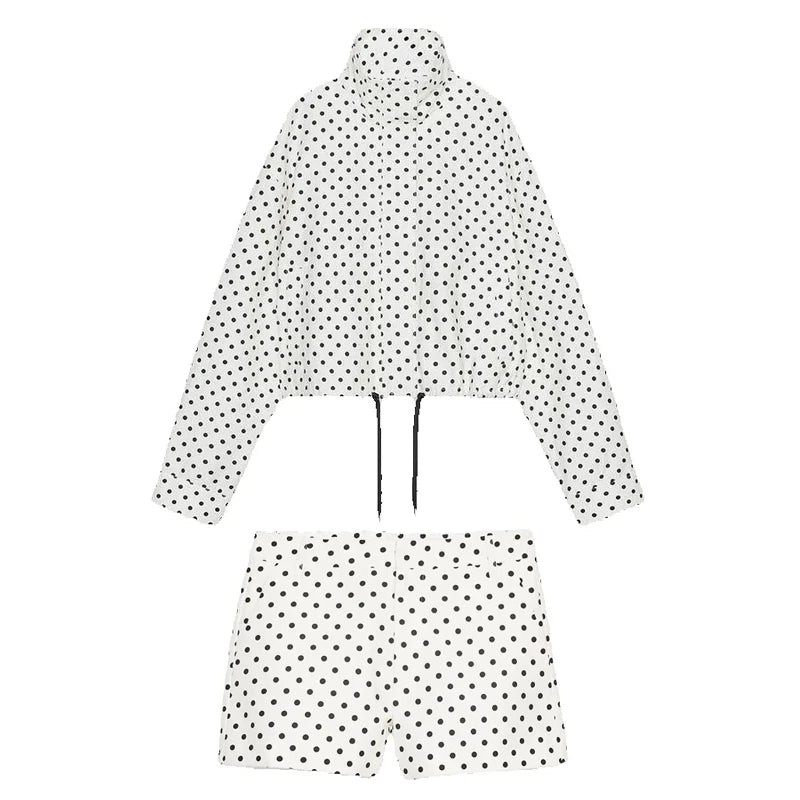 Polka Dot Jacket & Shorts Set
