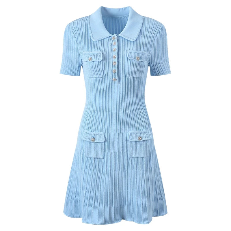 Women's Polo Pop Knit Dress