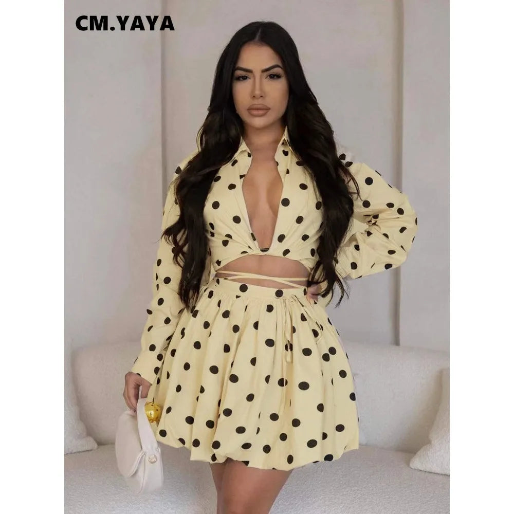Luxe Bubble Skirt & Blouse Bot Print Boldness Co-Ord