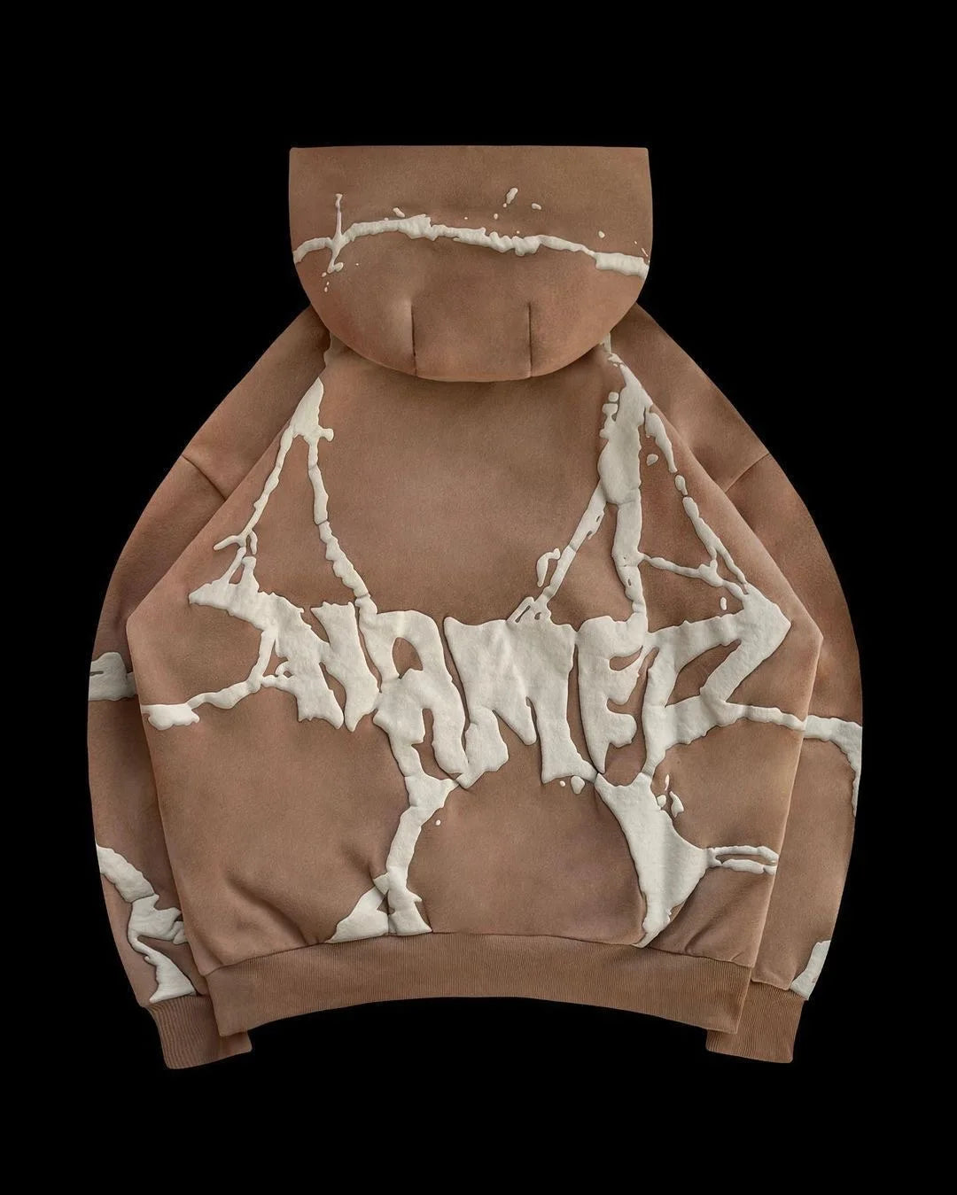 2024 European and American Cross border Autumn and Winter New Vintage Foam Printed Hoodie Thickened Loose Men's Set in Stock