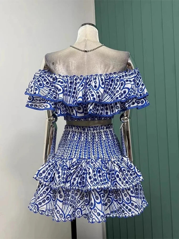 Boho Bloom & Bare Shoulders Embroidered Escape Co-Ord