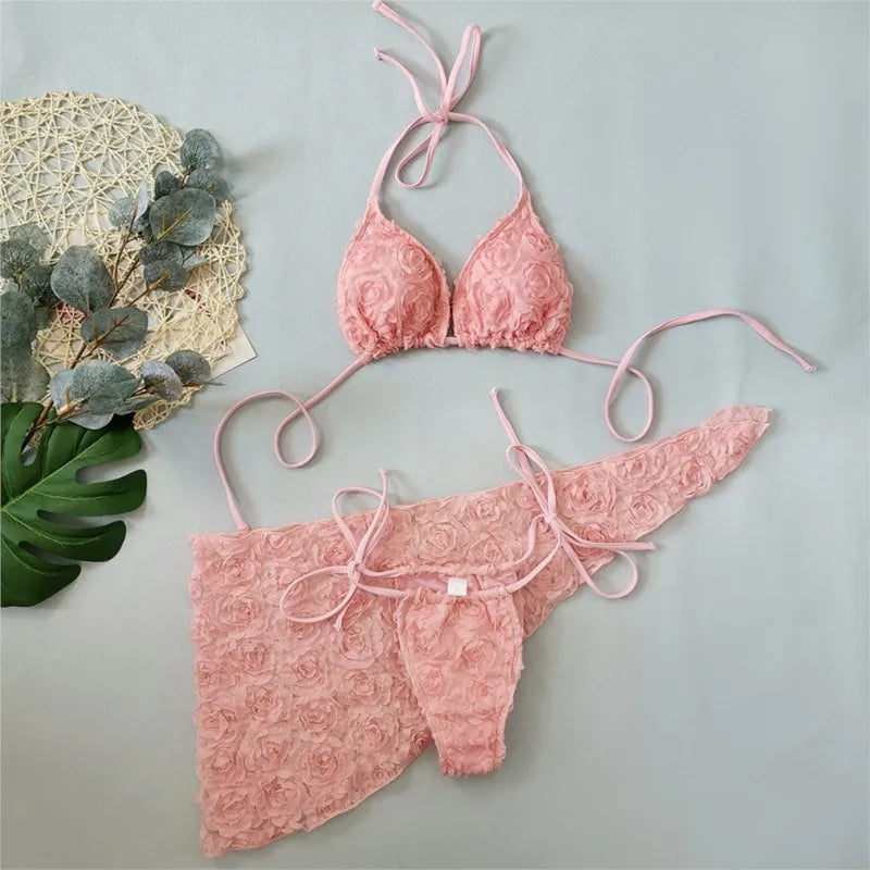 Rosé All Day Ruffle Bikini Bodysuit Swimwear Co-Ord