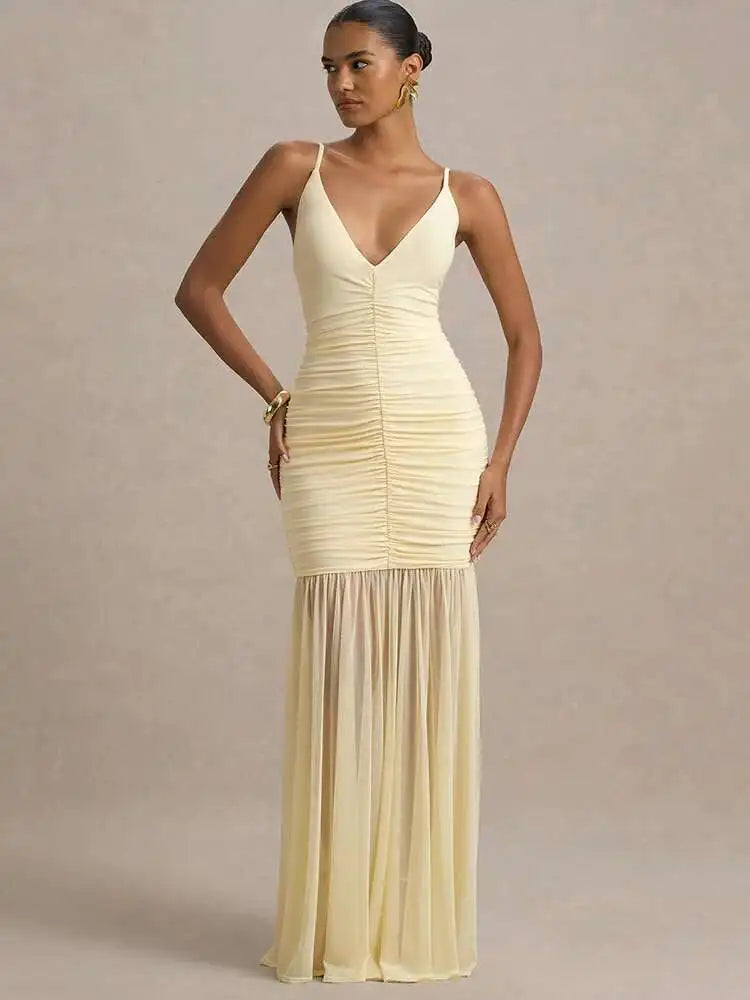 Golden Hour Glow Patchwork Maxi Dress
