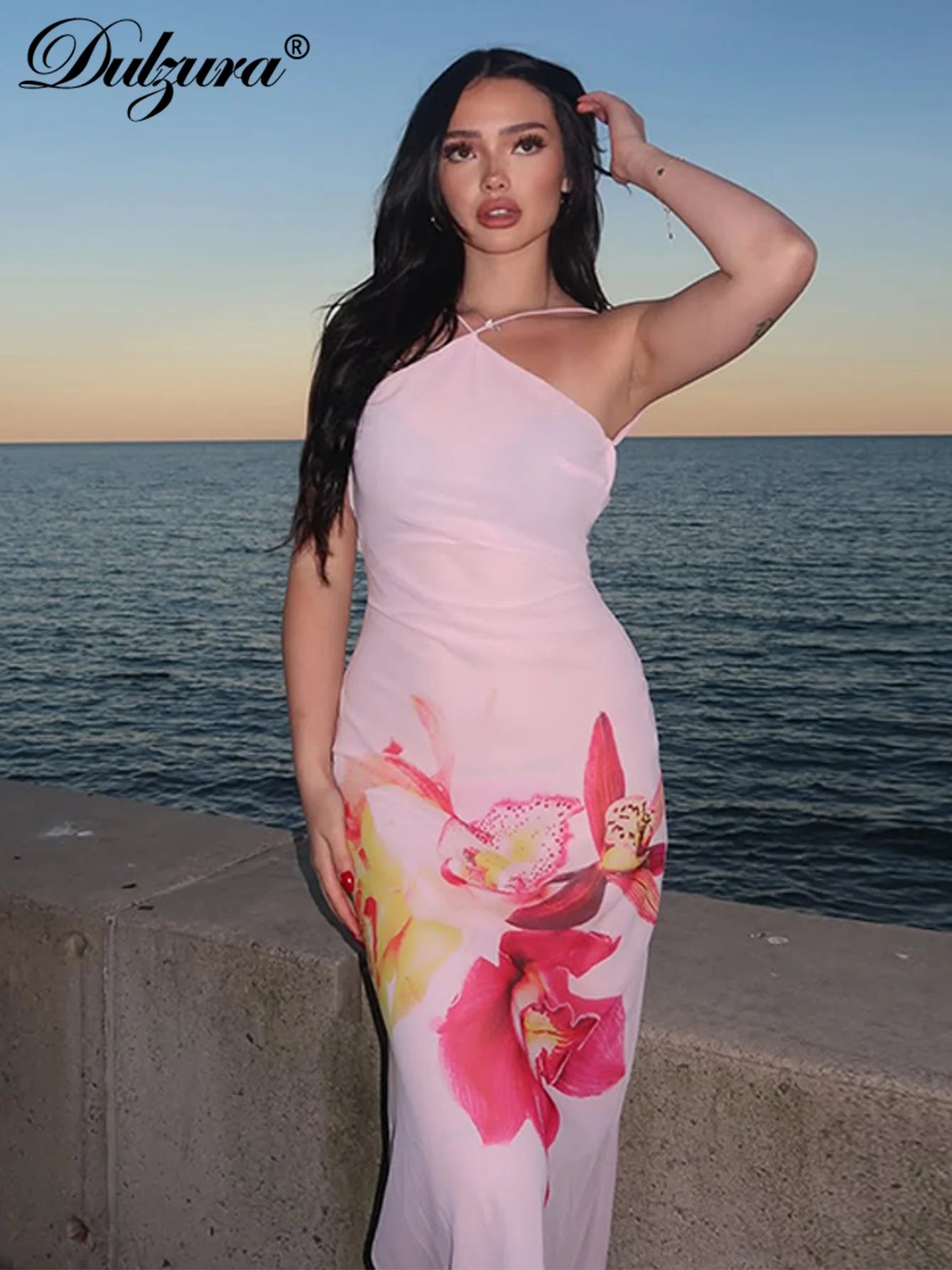 Petal Muse Mesh Maxi Dress