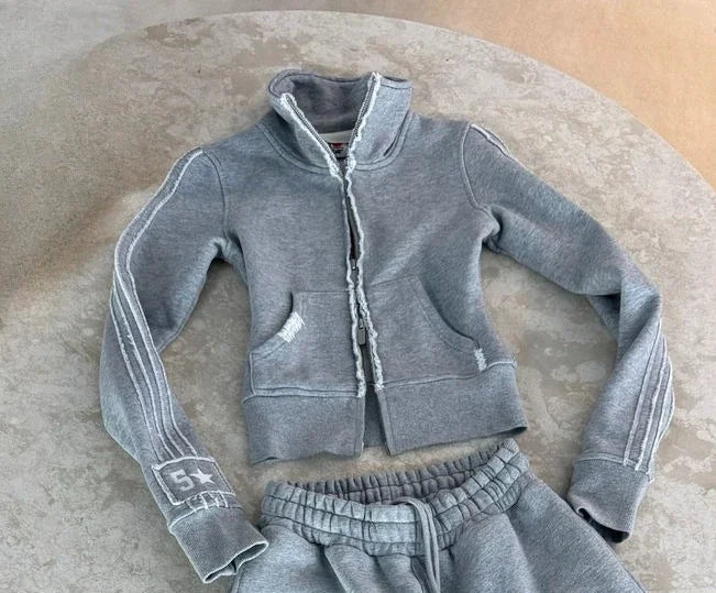 Retro Rebel Y2K Letter Hoodie & Sweatpants Co-Ord